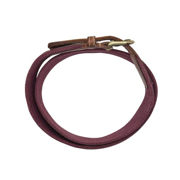 Dooney & Bourke | Women | Vintage Burgundy Leather Solid Brass Buckle Belt | 36 main image 7